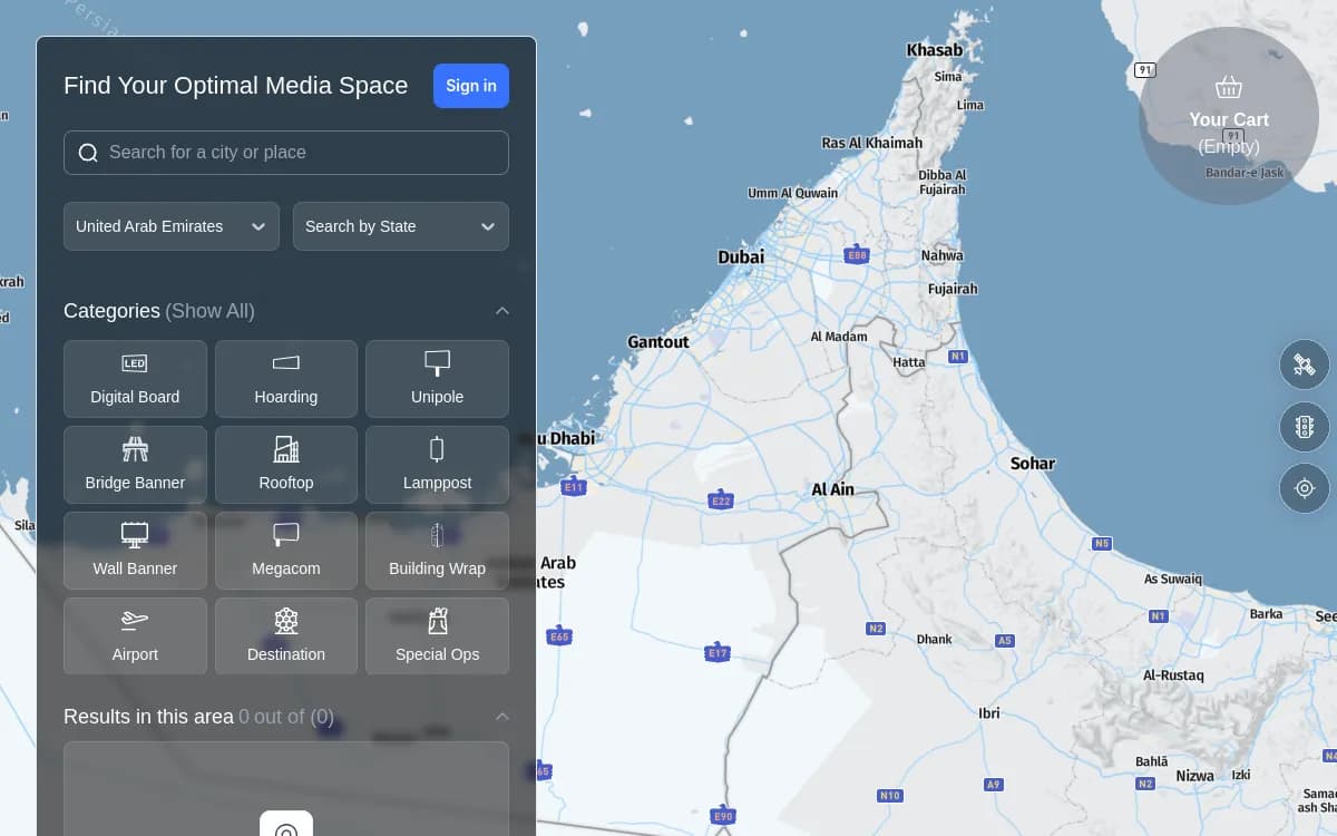 MediaX Network interactive OOH map platform