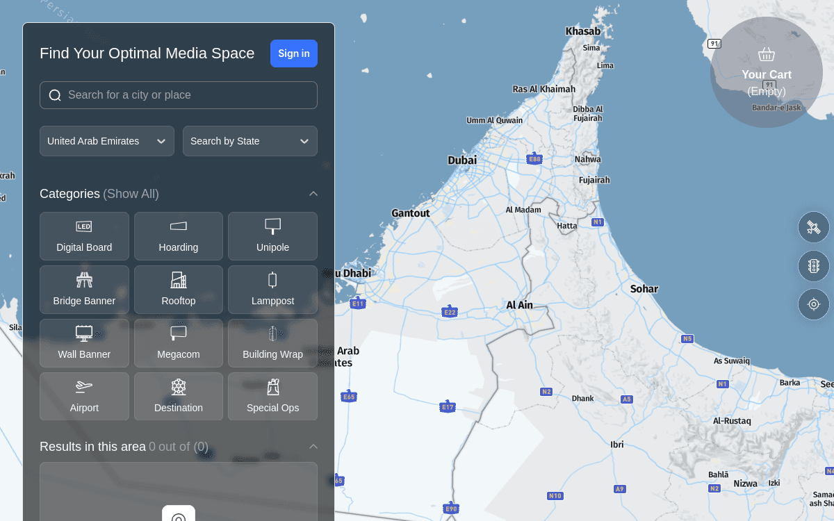 MediaX Network interactive OOH map platform